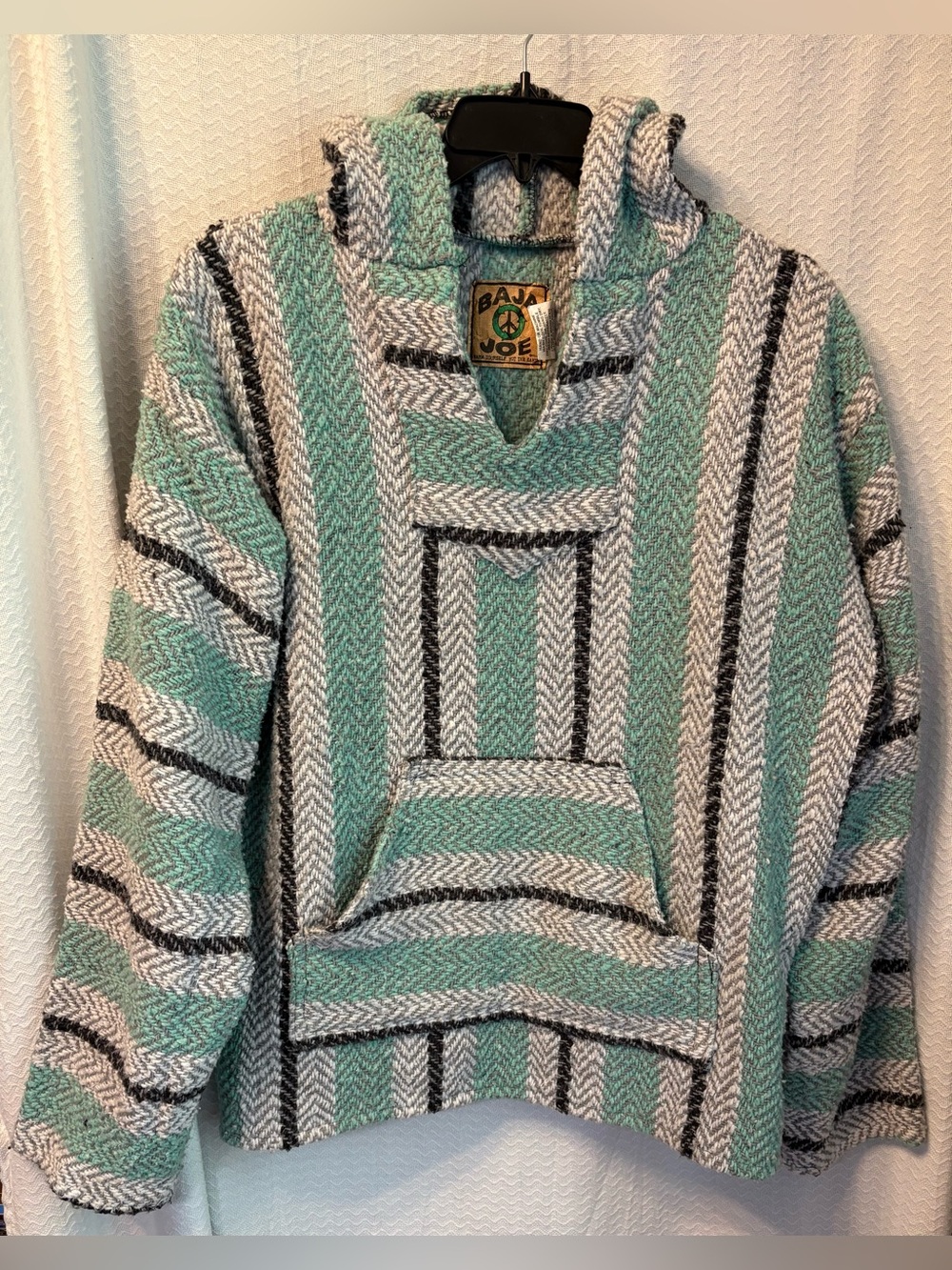 Baja Joe “Pastel Mint” Unisex Mexican Baja Hoodie. Size XL